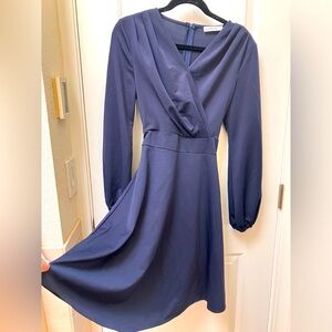 Liumilac indigo dress with waist tie
